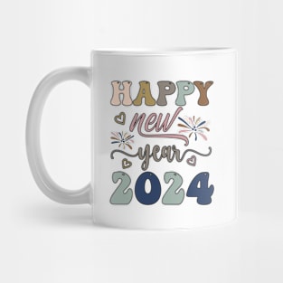 Happy New Year 2024 Groovy Mug